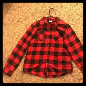 Faded Glory-Red,black full arm T-shirt-XXL/2XG(18)